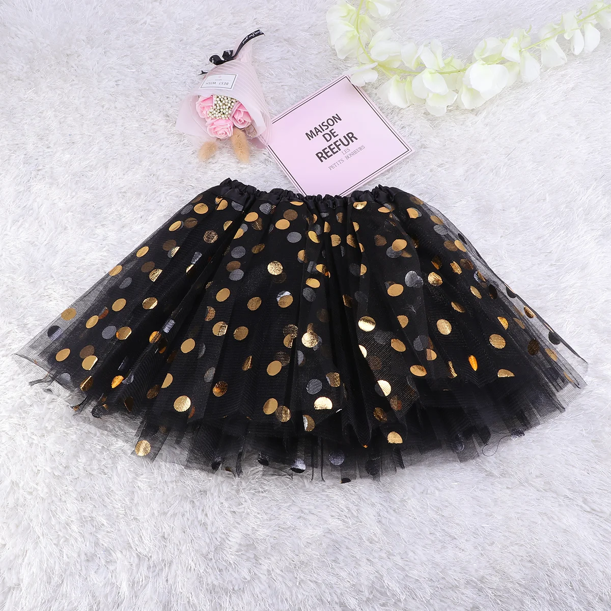 

Black Layered Tulle Tutu Skirt with Dotted Sequins Party Holiday Dance Skirt for Girls Ballet Skirts for Girls