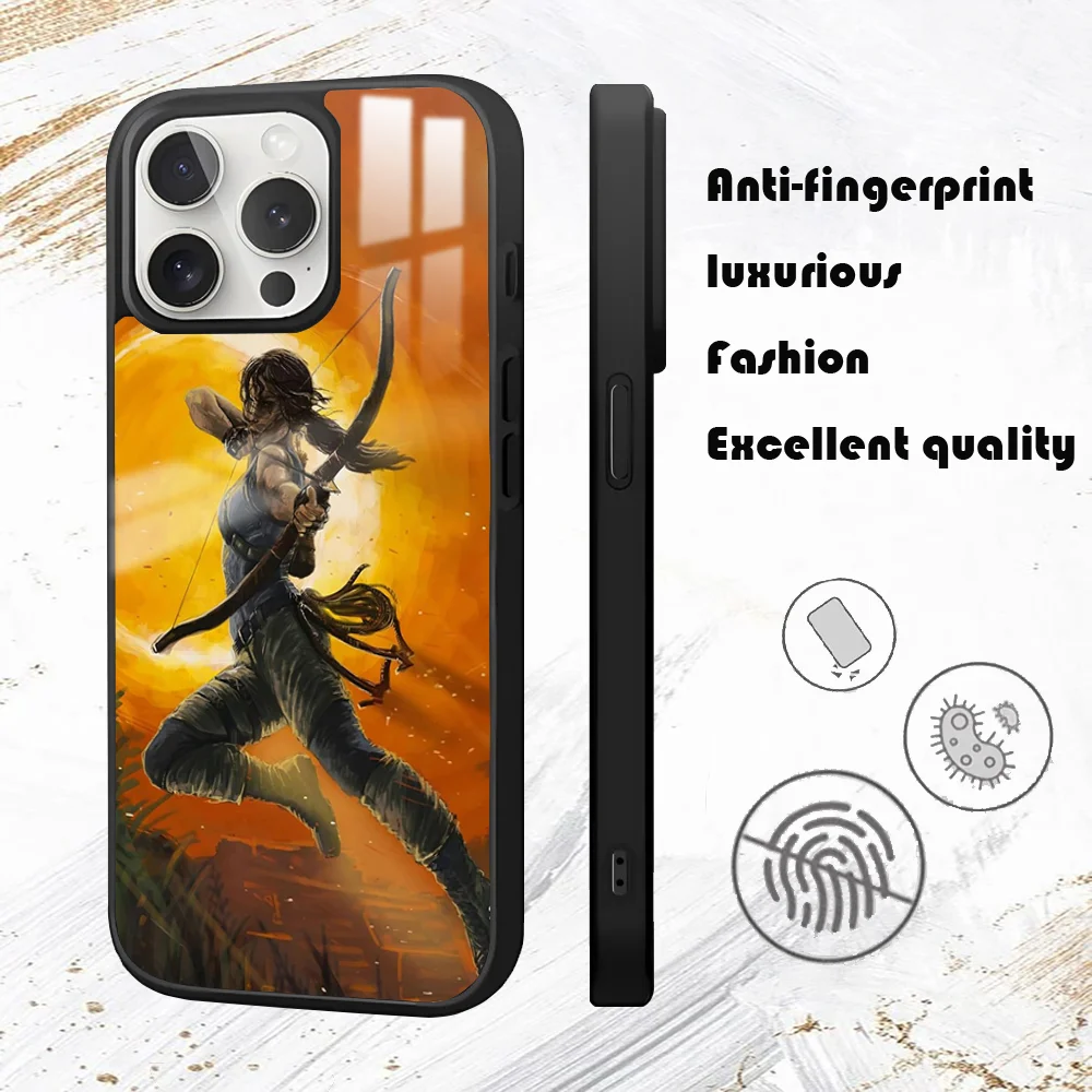 tomb Raider Phone Case For iPhone 16 15 14 13 12 11 Pro Max Plus Mini PC Mirror Fashion  phone case