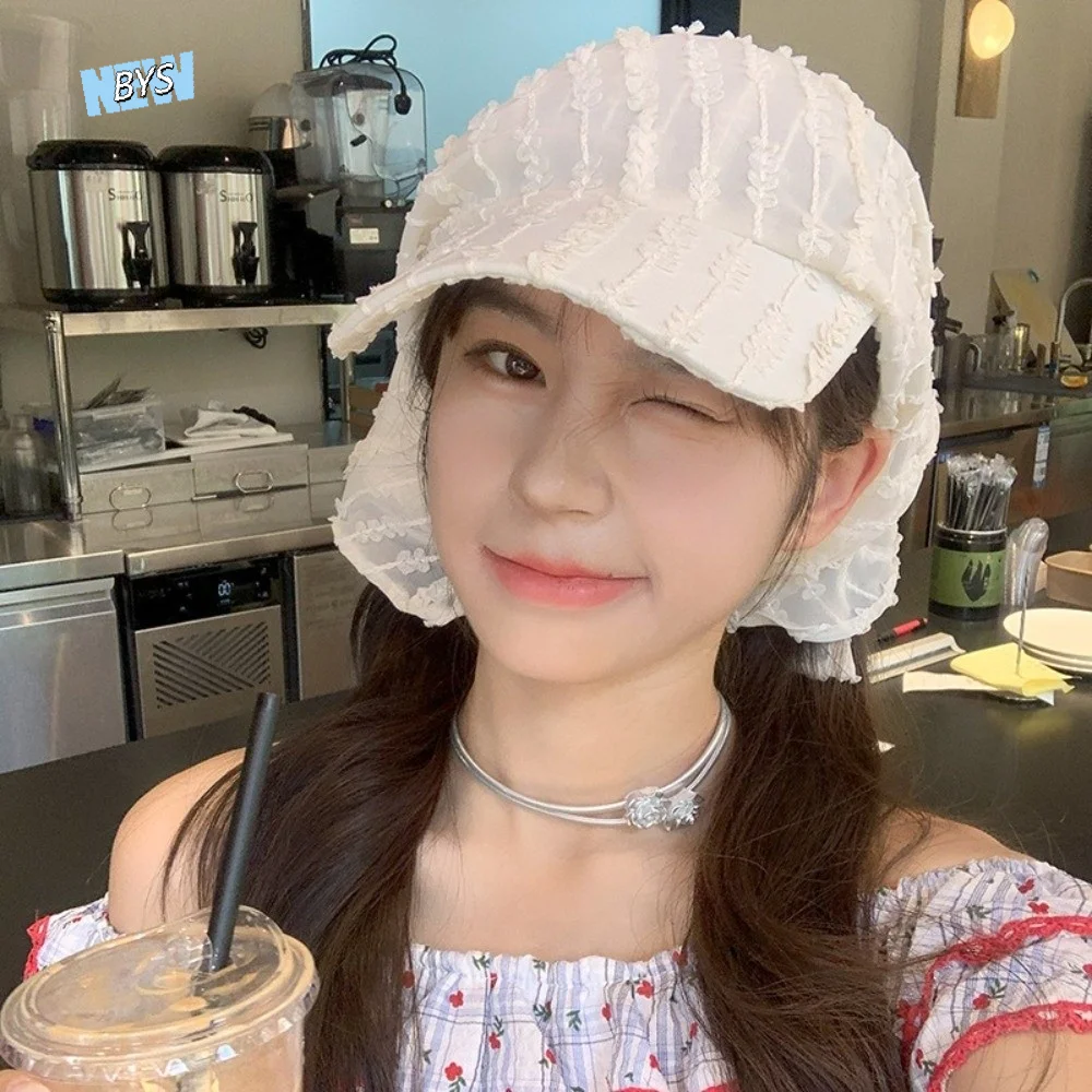

Fashion Korean Style Headscarf Baseball Hat Lace Hip-hop Scarf Baseball Cap Y2k Hair Scarf Headscarf Hat Spring