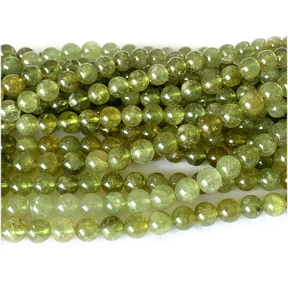 Veemake الطبيعية تسافوريتي جولة العقيق الأخضر مجوهرات فضفاضة القلائد أساور الأحجار الكريمة الخرز 07991 #4