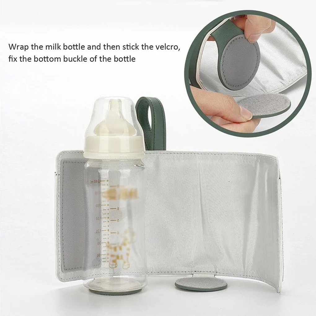 Portable Electric Nursing Bottles Heater Adjustable Baby Bottle Warmer Thermal Bag for Breastfeeding Daily Travel Night Feeding