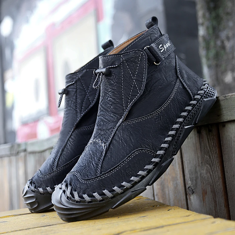 

Мужская повседневная обувь из натуральной кожи, дизайнерские удобные мужские ботильоны, уличные мужские прогулочные кроссовки, роскошные короткие ботинки ручной работы