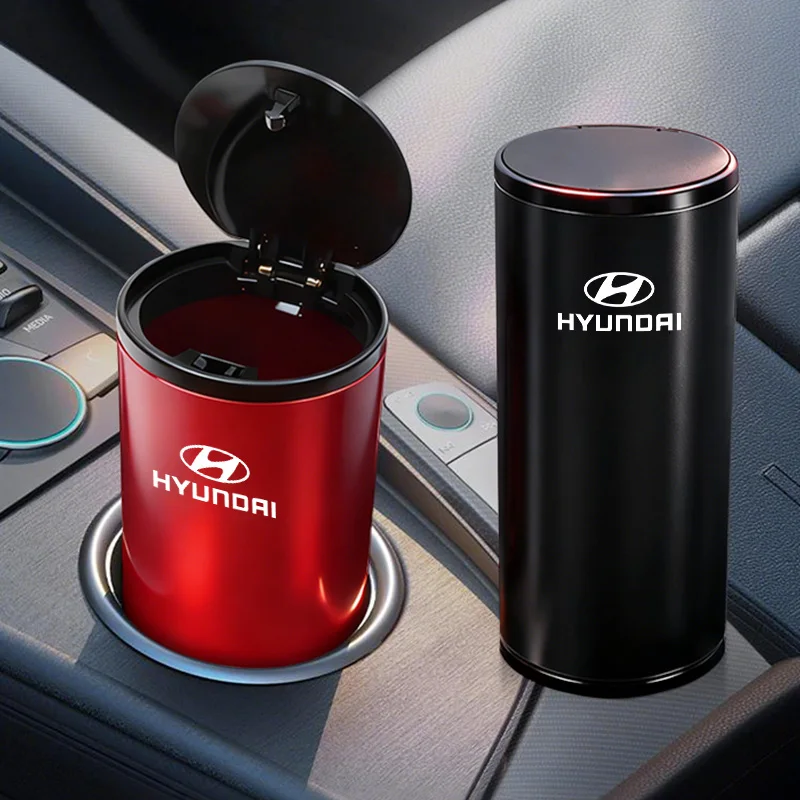 Cenicero portátil de cubo de basura de aleación de aluminio para coche, Cenicero para Hyundai Palisade Bayon Tucson Inster NEXO Creta i30 i20 i10 IONIQ