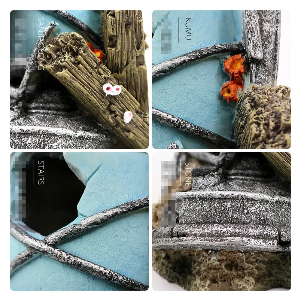 

Coal Oil Lamp Aquarium Decoration Fish Shelter Resin Material Large Tank Habitat Landscape Accessories Pet Supplies