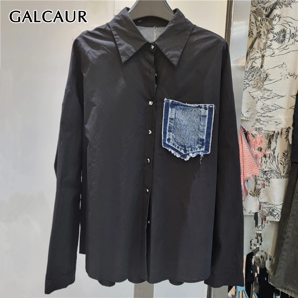 

GALCAUR черная базовая куртка со сращенными карманами, женские утягивающие куртки с лацканами и длинными рукавами, летняя стильная модная новая одежда