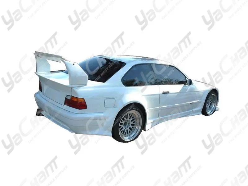 FRP Fiber Glass Wide Body Kit Fit For 1992-1998 3-Series E36 2D GTR RC Style Wide Front & Rear Bumper Fender Side SKirt