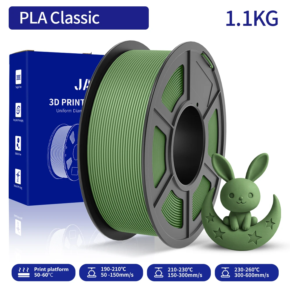 JAYO 3D High-Speed Mattes PLA (=PLA Classic) Filament 1,75mm 300-600mm/s Druckbereich Hochfließendes Speedy PLA 3D-Drucker-Filament