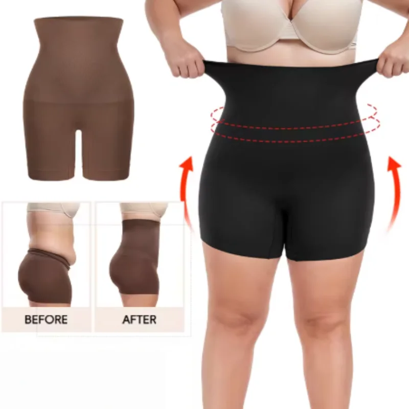 

Women's High Waist Flat Angle Shaper Pants Postpartum Buttocks Lifting Body Shaping Pants Slim Shorts Waist Trainer