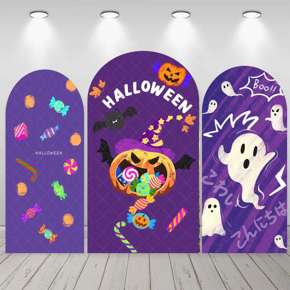 

Halloween Theme Arch Backdrop Custom Scary Pumpkin Ghost Kids Birthday Party Decor Ancient Castle Forest Photography Background