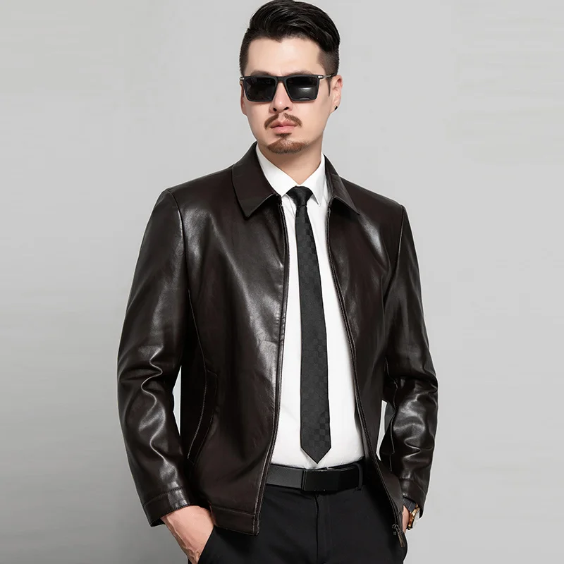 Nature Leather Jacket Men 2024 100% Sheepskin Man Genuine s for Spring Autumn 's Coat Casual Xhl317