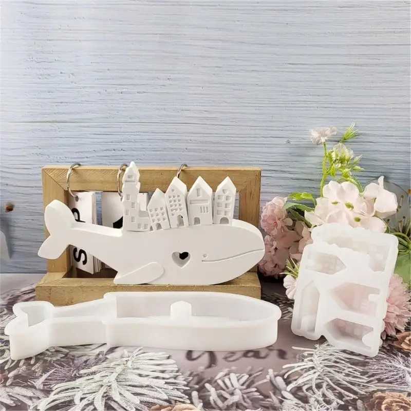 195C Versatile Decoration Crafting Silicone Mold Artistic Whale House Display Ornament Mold Suitable For Various Crafts