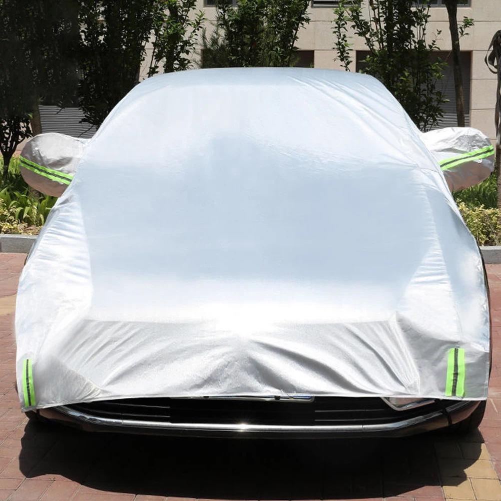 نصف غطاء سيارة مقاوم للمطر أكسفورد الغبار الثلوج غطاء جسم السيارة الشمس الأشعة فوق البنفسجية حماية غطاء حامي السيارة الخارجي لسيارة سيدان SUV #5