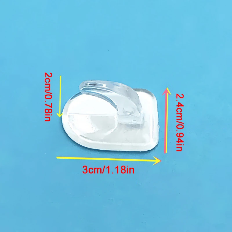 1 Pcs Door Hook Adhesive Wall Hooks Transparent Anti-skid Traceless Heavy Duty Stick On Hook Bathroom Kitchen Wall Sticker
