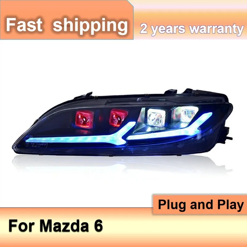 

Автомобильные аксессуары для Mazda 6, фара 2004-2015, фары Atenza, DRL, указатель поворота, линза проектора ближнего и дальнего света