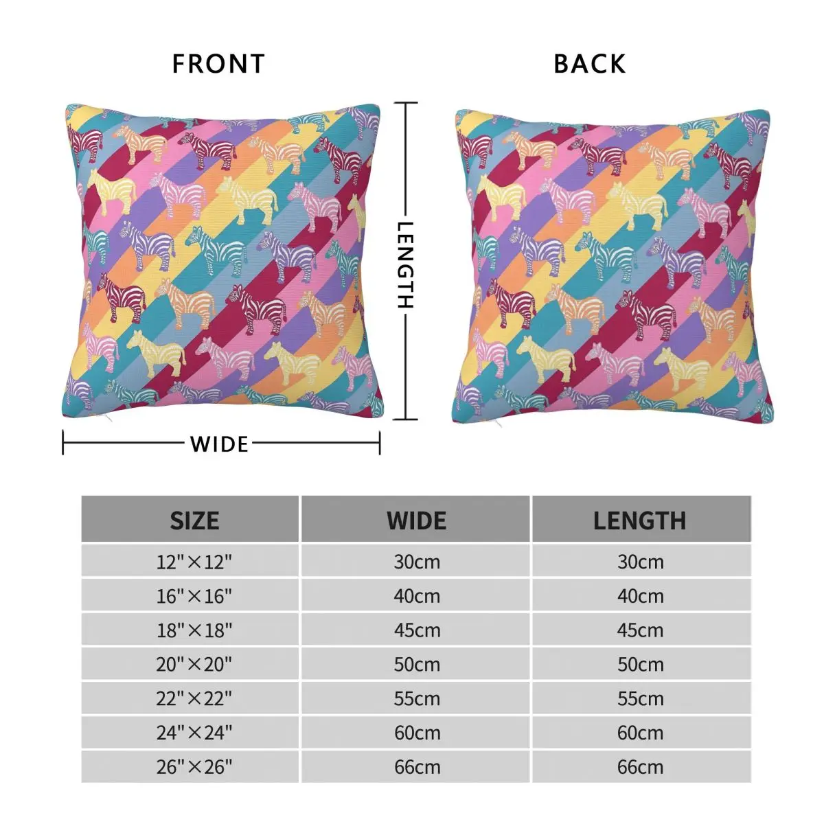 Groovy Zebras Pillowcase Polyester Linen Velvet Pattern Zip Decorative Throw Pillow Case Home Cushion Cover 45x45