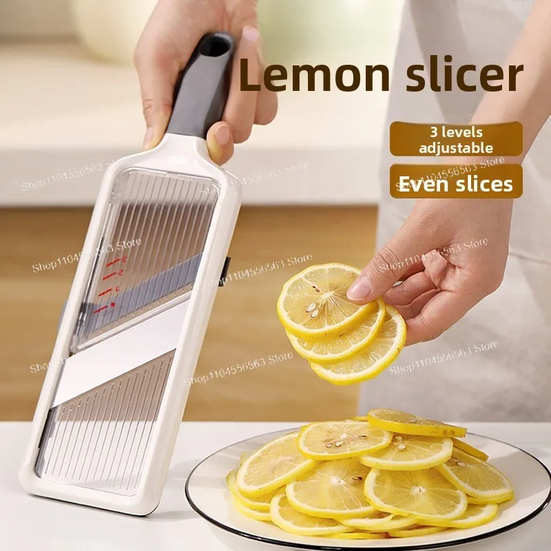 Commercial Manual Lemon Slicer, Multi-Function Cutter for Lemon, Potato & Lotus Root Slices