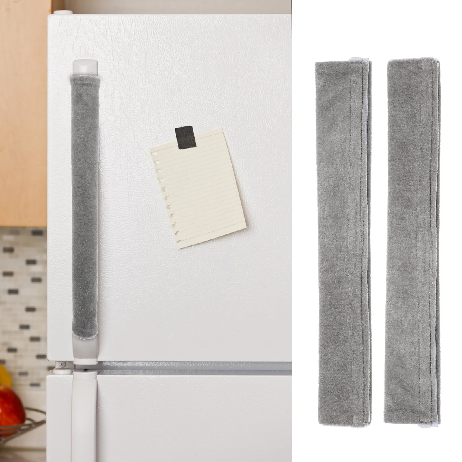 

2 Pieces Winter Refrigerator Handle Covers Cotton Door Handle Gloves Protectors Stain Oil Resistant Home Appliance Decor Wraps