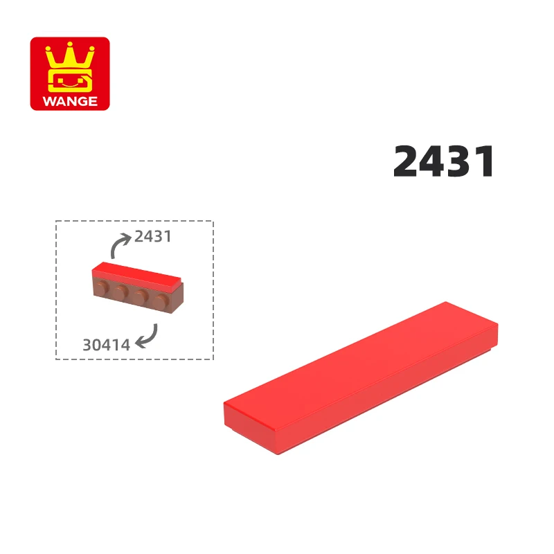 Wange 2431 100g/185PCS Smooth Tile 1x4 Building Blocks MOC Parts Compatible with Bricks for DIY Children Creative Toys Gifts