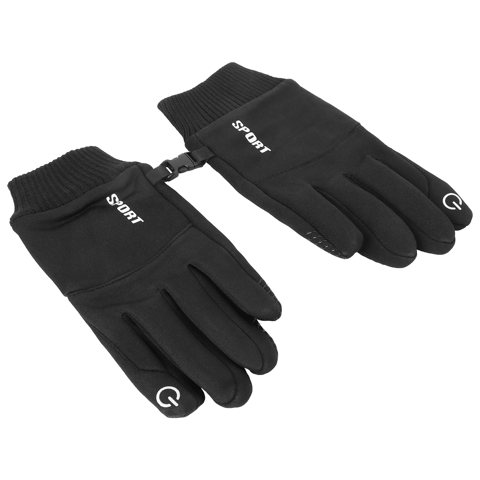 

1 Pair Waterproof Warm Gloves Black Xl High-Density Nylon Fabric Nonslip Touchscreen Thumb Index Windproof Running Riding