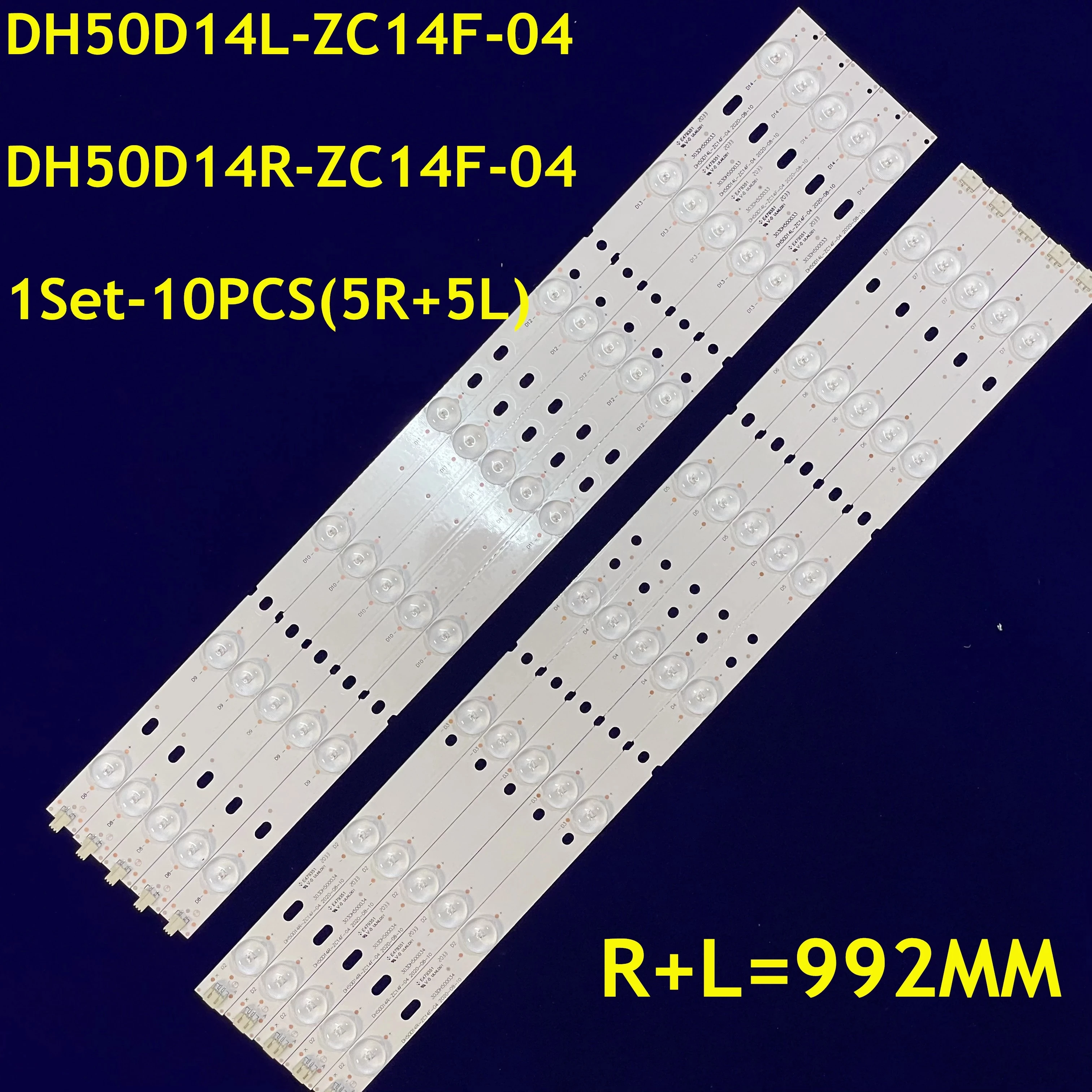 

5setLED Strip For SCEPTRE X505BV 50CE1120 DH50D14L-ZC14F-04 DH50D14R-ZC14F-04 303DH500033 303DH500034 CN50HA708 V500HJ1-PE8