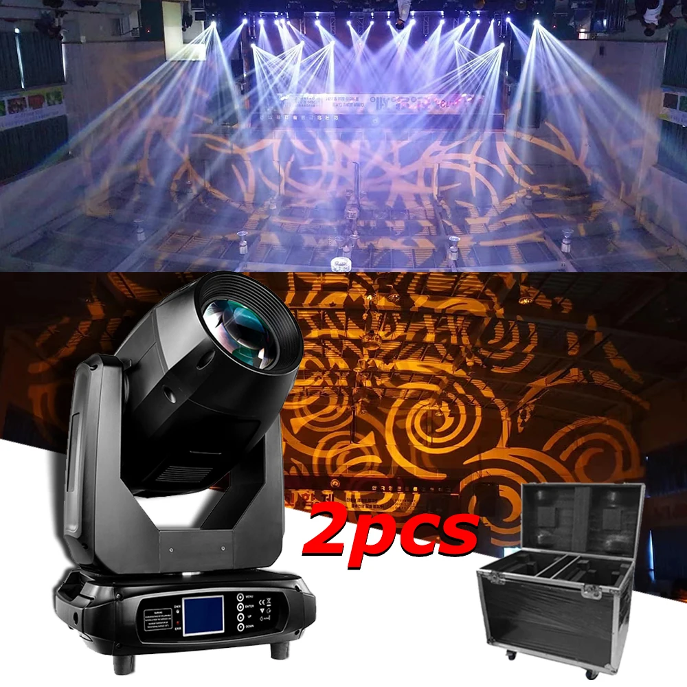 2PCS/lot Flight Case 18R/380W 0Sram Moving Head Light Zoom Moving head beam light Beam 380W gobo super bright dj Light Show 24CH