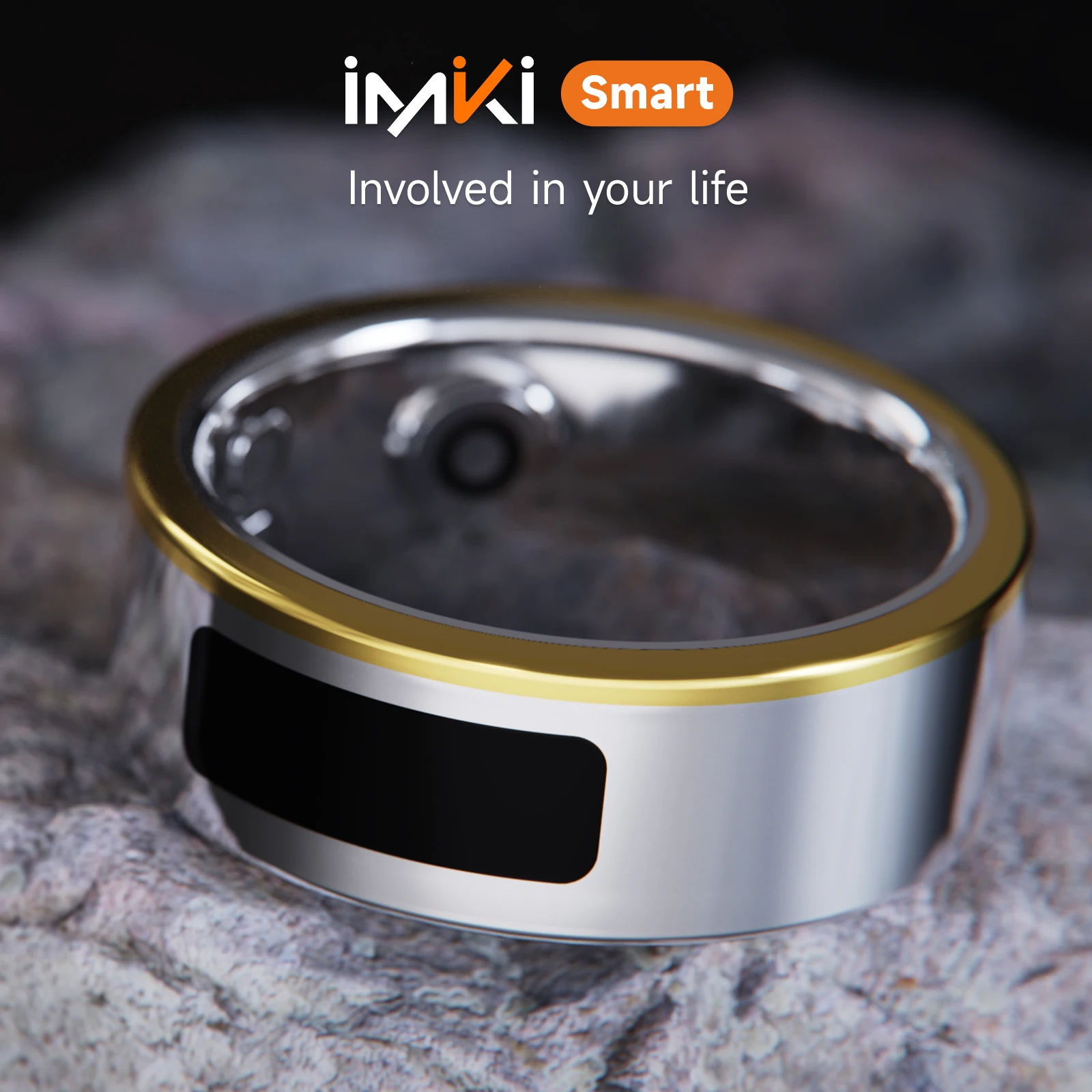 

Смарт-кольцо IMIKI 2025 с чехлом для зарядки для мужчин и женщин, управление здоровьем, 5 АТМ, водонепроницаемое, в режиме ожидания, 25 дней