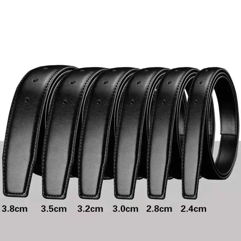 

Leather Belt for Automatic Pin Buckle 2.4cm 2.8cm 3.0cm 3.2cm 3.5cm 3.8cm Width Black Business Girdle Body Strap No with Buckle