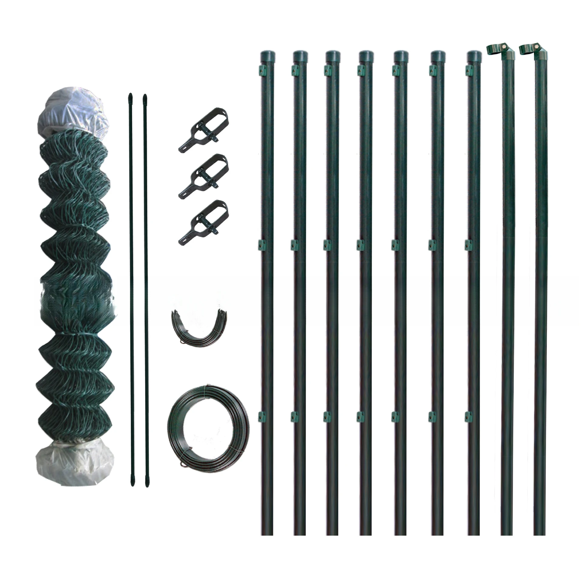 Guardrail chain link mesh diamond fence mesh barbed wire fence with pillars and accessories fence