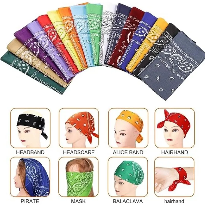 Fashion Bohemian Print Bandana Hair Bands Hip Hop Man Women Outdoor Unisex Headbands Band Wrist Wraps Face Mask Handkerchief