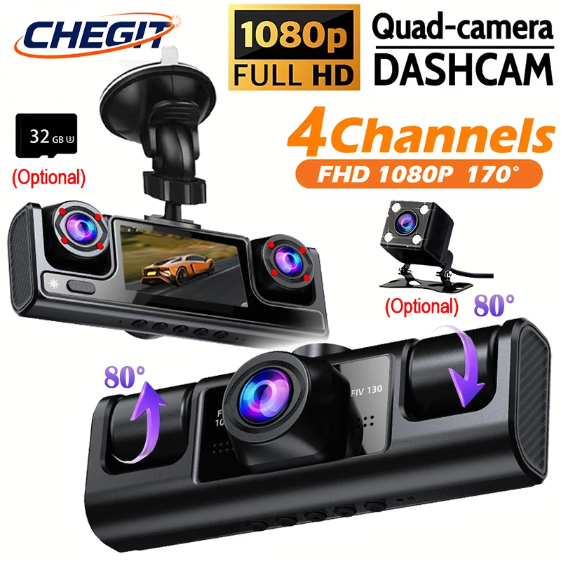 4 Channels Dash Cam…