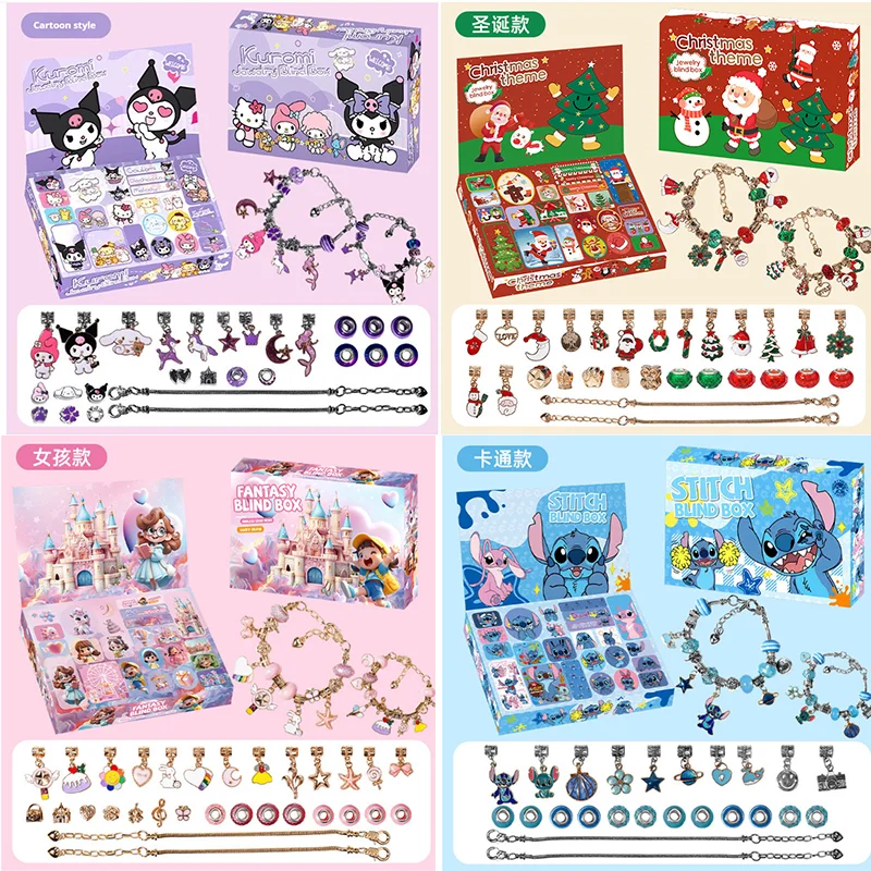

Cross border New Christmas Countdown 24 Calendar Advent Surprise Blind Box DIY Handmade Beaded Children's Bracelet Gift