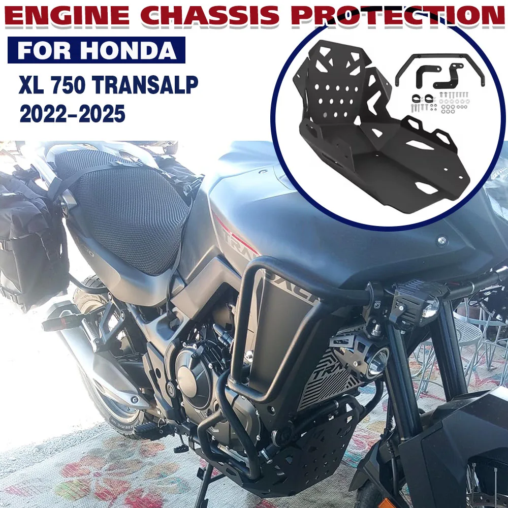 For Honda XL 750 TRANSALP XL750 transalp 2022-2025 Motorcycle Skid Plate Lower Engine Protector Belly Pan Guard Cover Sump Plate