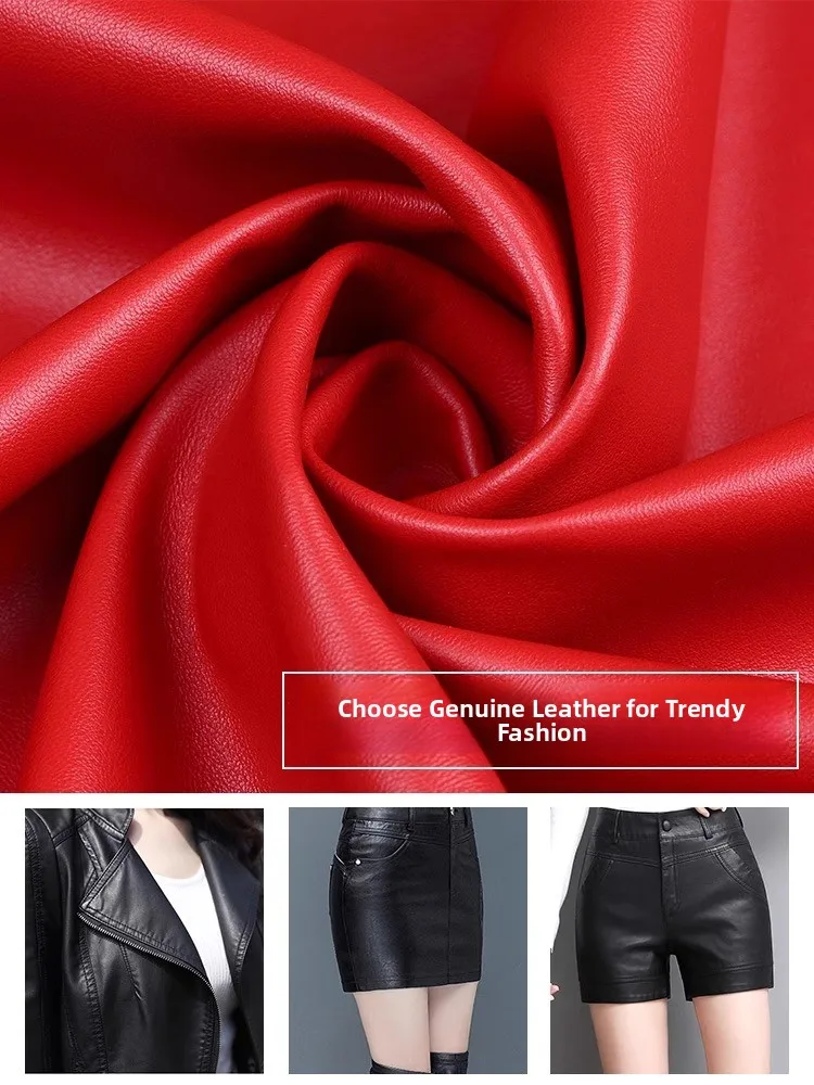 

Handmade Top Layer eepskin Cotton Leather Fabric for DIY Leather Goods Gloves Jaets Skirts Pants Chi Four Seasons