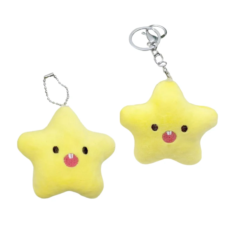 Colgante de estrella de felpa para teléfono móvil, llavero chirriante, colgante de bolsa, muñeco de peluche de dibujos animados, decoraciones de dijes