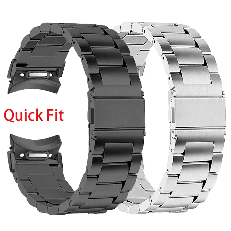 สําหรับ Samsung Galaxy Watch 7 6 4 5 44 มม.40 มม.สแตนเลสสตีลสําหรับ watch6 classic 47/43 มม.Quick fit ไม่มีช่องว่างสร้อยข้อมือ