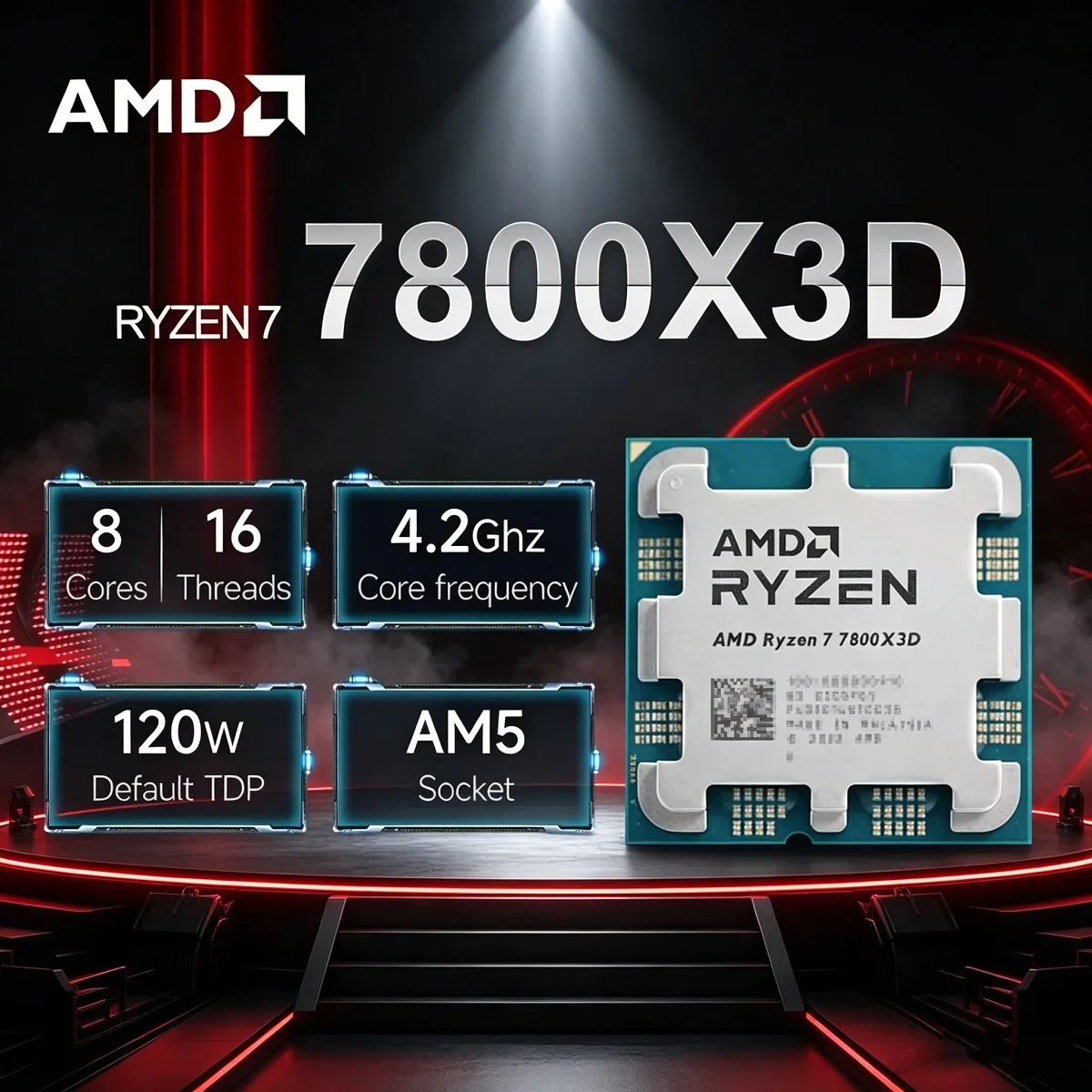 NEW AMD Ryzen 7 7800X3D 96MB L3 Cache Gaming Processor R7 7800X3D 4.2GHz 8-Core 16-Thread DDR5 Socket AM5 Without Cooler
