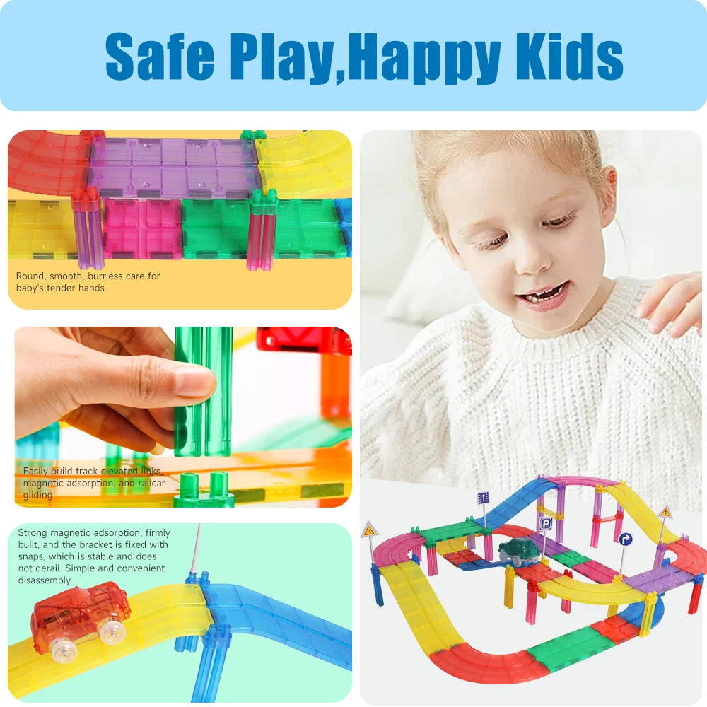 GIROMAG 50PCS magnetische tegels set STEM educatieve bouwstenen voor kinderen - magnetisch speelgoed voor jongens en meisjes van 3 tot 12 jaar