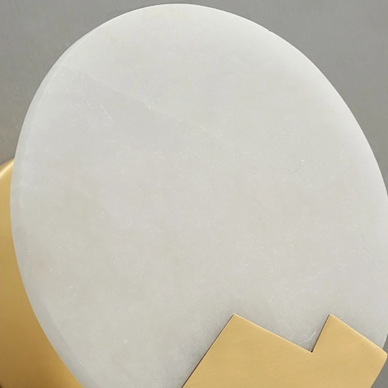 Spanish Simple Circular Disk Marble Wall Lamp Living Room Background Wall Light Copper Restaurant Hallway Balcony Villa Hotel