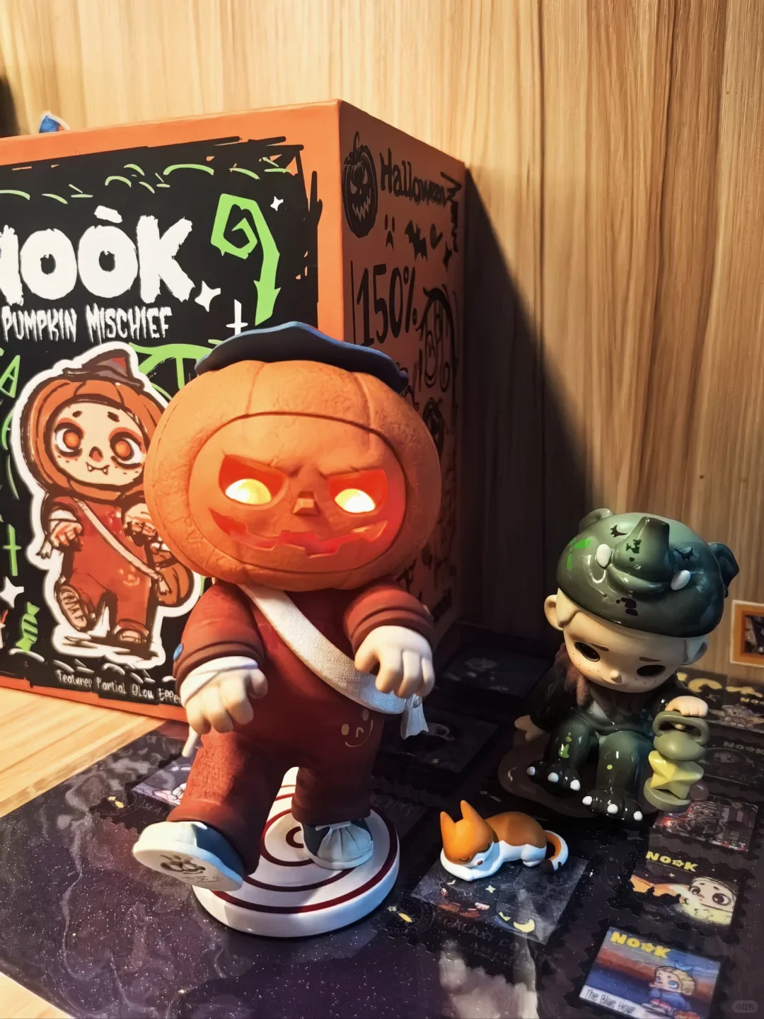 52toys Official Nook150% Limited Edition Action Figures Pumpkin Monster Hanging Card Handmade Trendy Toy Ornament Halloween Gift