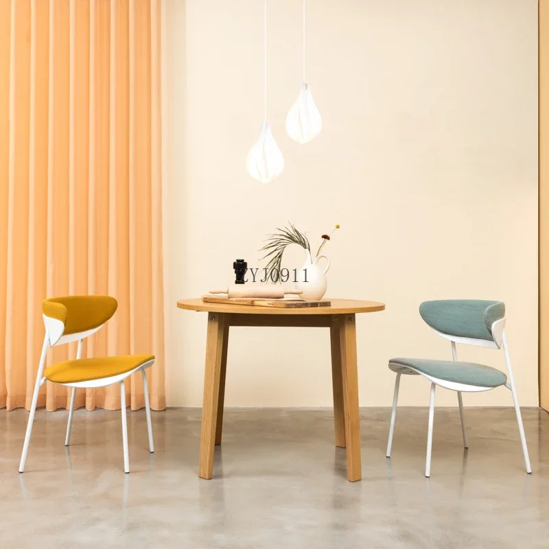 Nordic Home Designer Moderner, einfacher, stapelbarer Stuhl mit Rückenlehne, Esszimmerstuhl