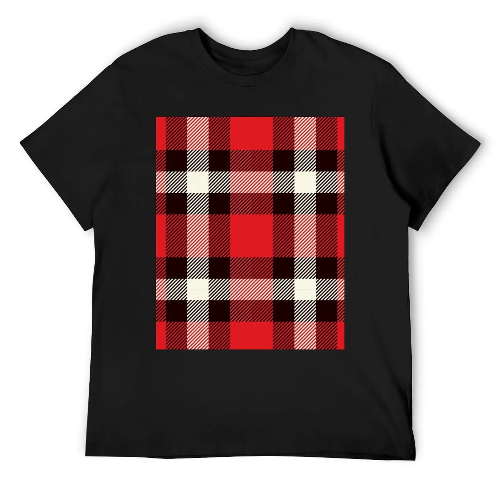 Classic Red and Black Tartan Design T-Shirt blacks anime t shirts graphic shirts blue archive Men's t shirts