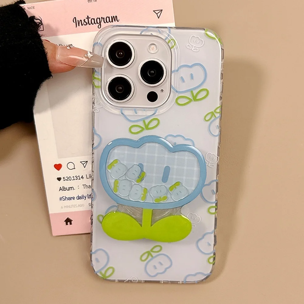 かわいい漫画クイックサンドシェイクフラワーGripTokグリップトックブラケット iPhone 15/16対応 汎用スマホリングホルダー スタンド