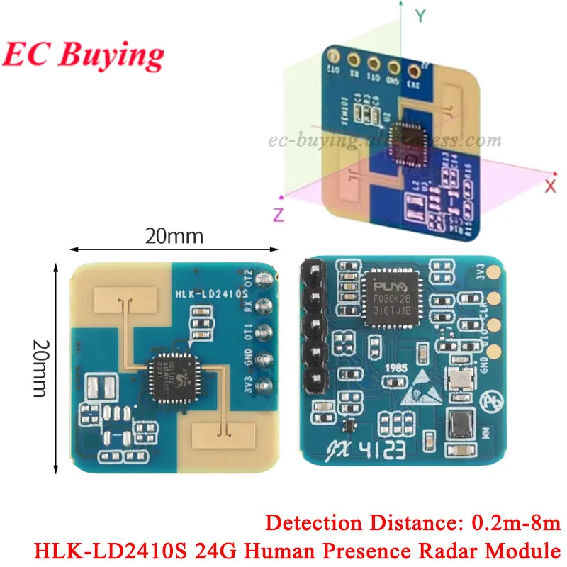 

10Pcs/1pc HLK-LD2410S 24G mmWave FMCW Millimeter MM Wave 8M Human Presence Status Radar Sensor Motion Detection Module 3.3V