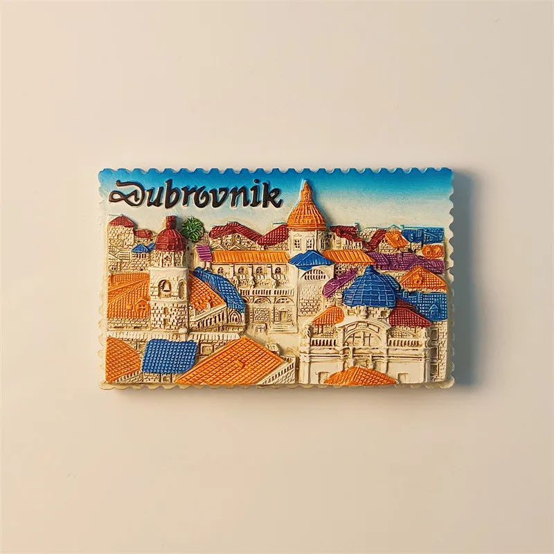 Dubrovnik, capital of the Republic of Ragusa, visual 3D souvenir decoration, resin refrigerator magnet