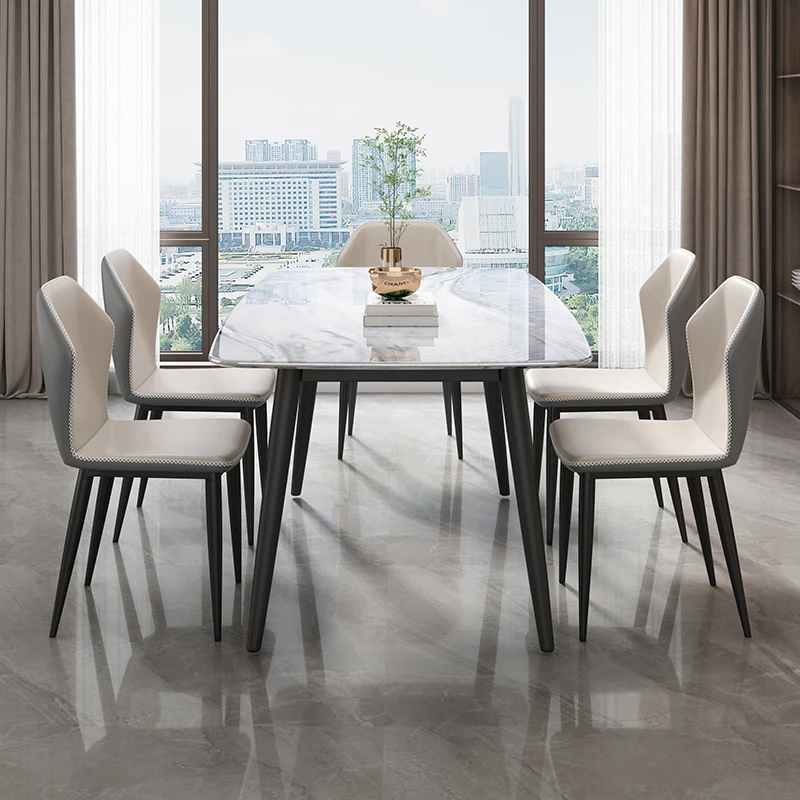 

NU08 Full body Rock Plate Dining Table and Chair Light Luxury 2023 New Modern and Simple Household Microcrystalline Stone Eating