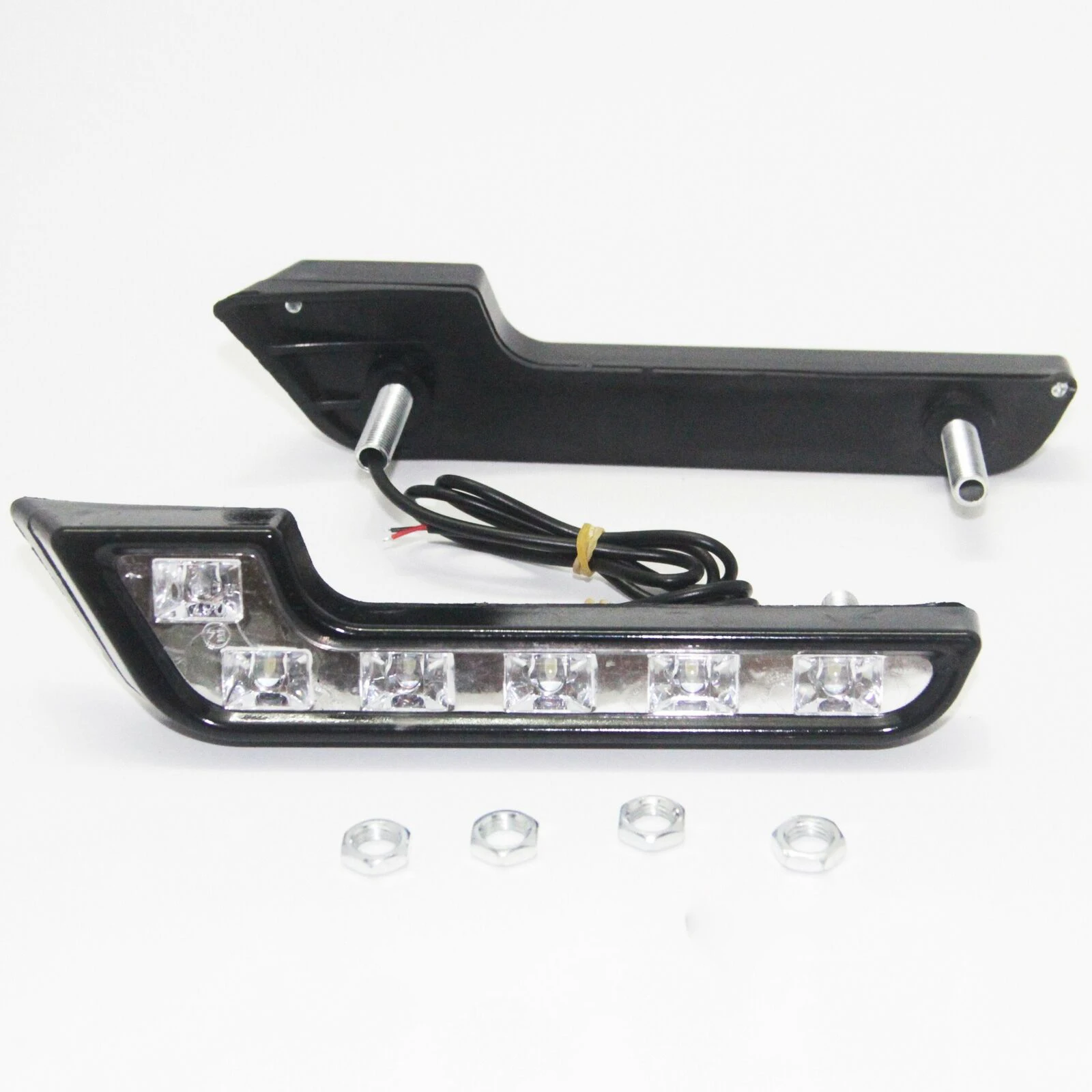 2PCS Daytime Running 12V 6 LED Lights L Shaped Driving Lamp Daytime Running Fog Light Waterproof Car LED Lamp Replacement