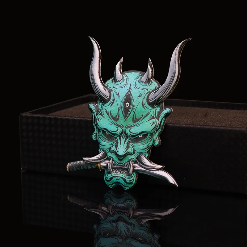 

Car Stickers Japanese Oni Samurai Aluminum alloy Emblem Skull Badge Decal Body Fender Trunk Rear Trunk Accessories Motorcycle
