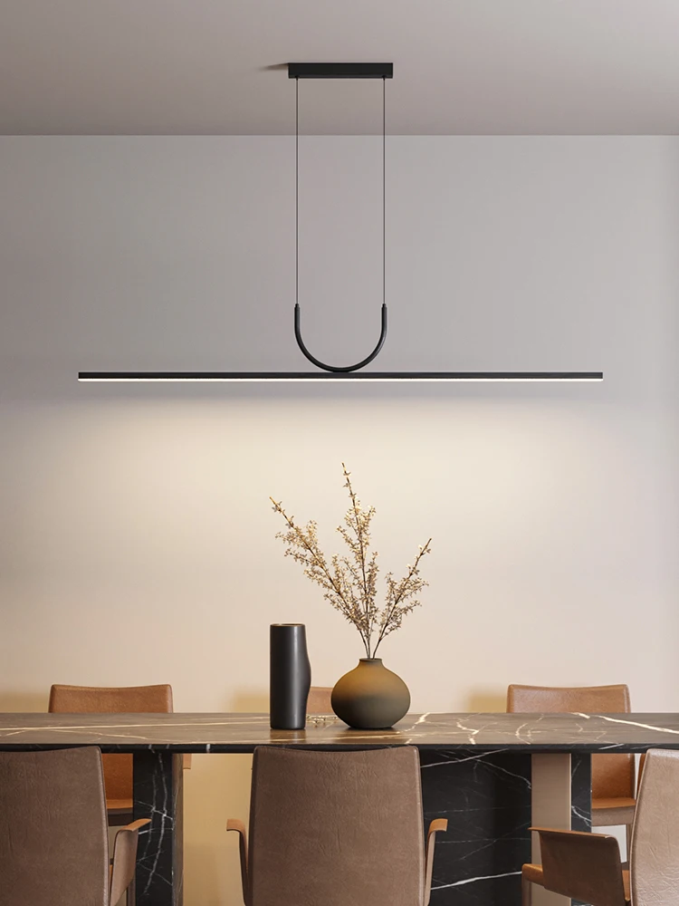 Modern Minimalist Long Pendant Light Hanging Restaurant Chandelier Living Room Dining Table Pendent Lamp Bar Decoration Light