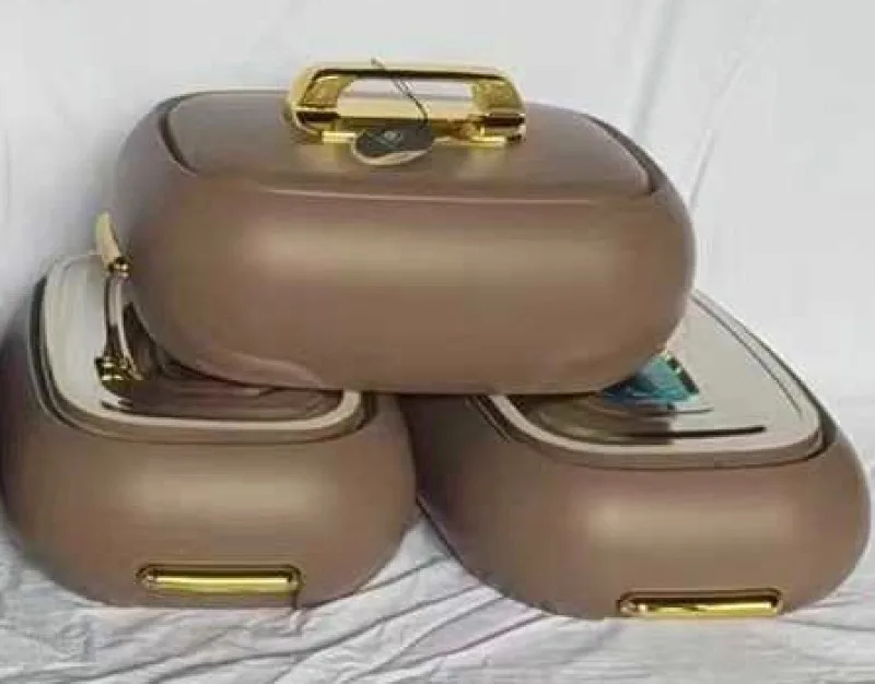 Elegant gold veneer thermal insulation pot 4.5L 5.5L 6.5L thermal insulation food heater set, suitable for African court banquet