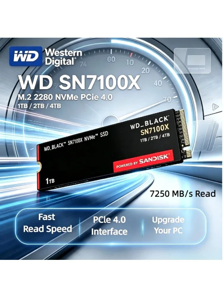 WD BLACK SN7100X 1TB 2TB 4TB Western Digital NVMe M.2 2280 Interne SSD Solid State Drive Max 7250MB/s für Gaming-Laptop-PC